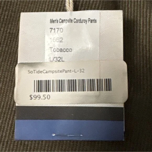 Mens Campsite Corduroy Pants Southern Tide Tobacco Brown L32 - Picture 5 of 6